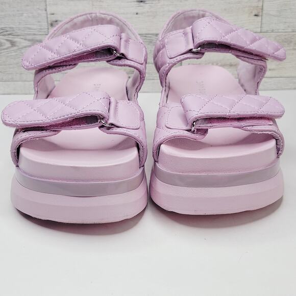 Bamboo 8M 2.5" Platform Chunky Heel Sandal Lavender Hook Loop Closure Fairycore - Picture 5 of 10